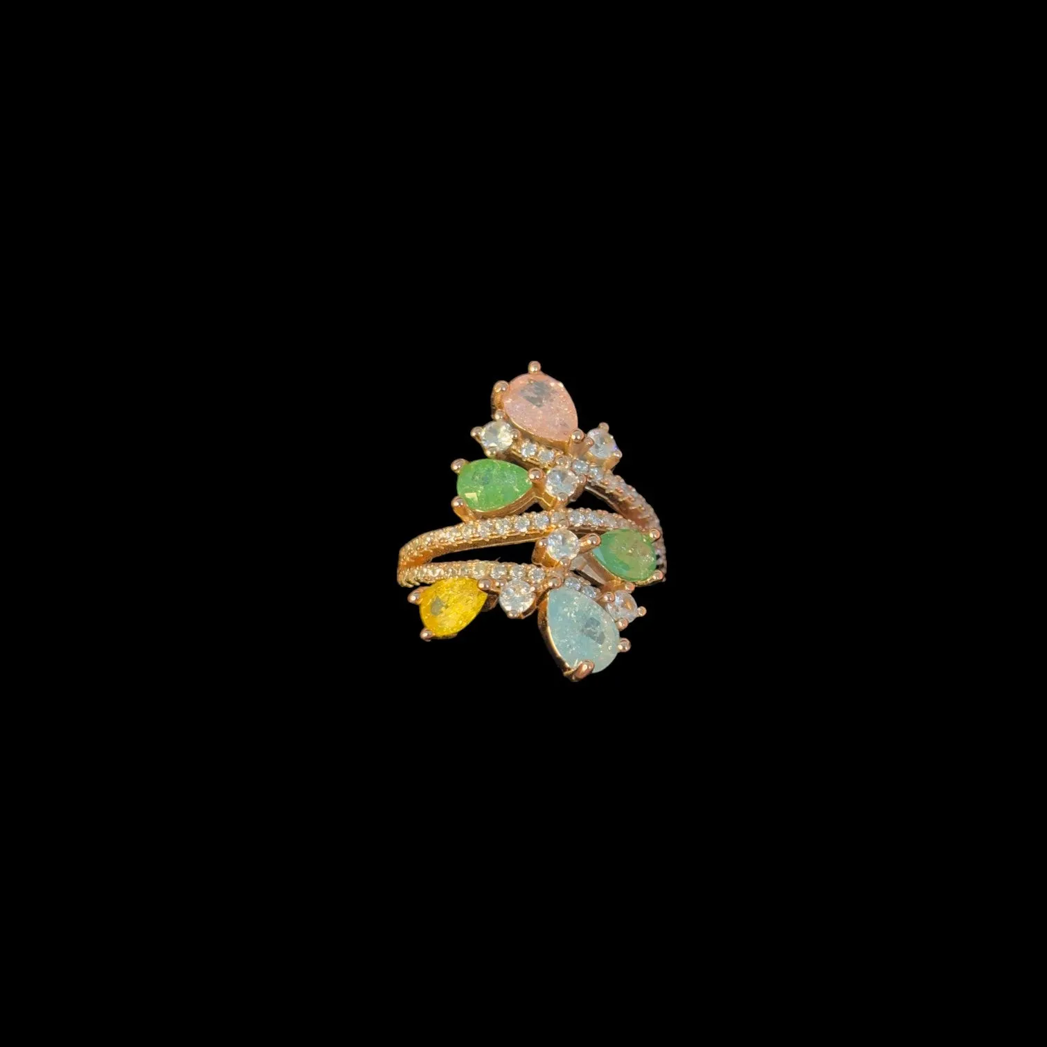 Majestic Rose gold plated 925 silver cocktail Ring