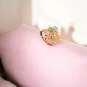Majestic Rose gold plated 925 silver cocktail Ring