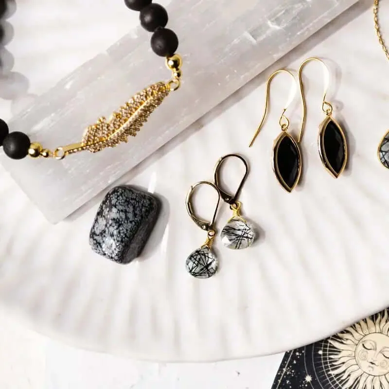 Marquis Black Earrings