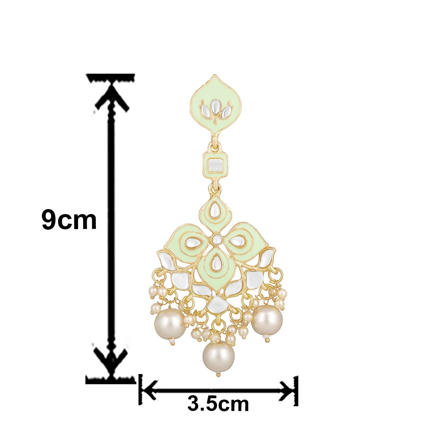 Meena Work Floral Green Earrings