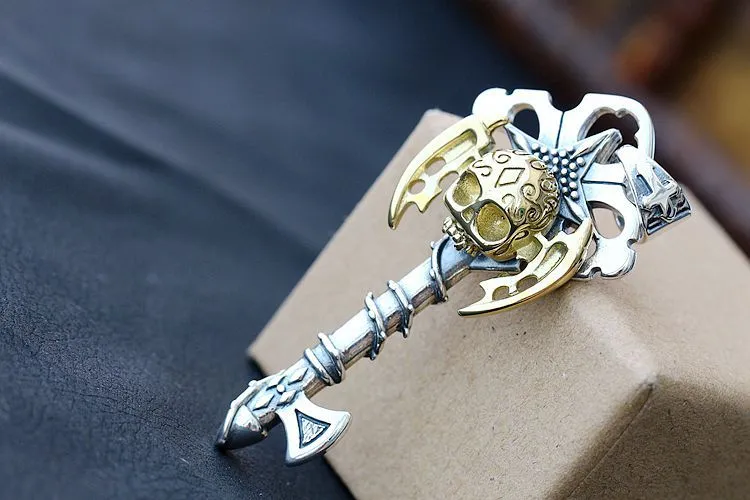 Memento Mori Key - Gothic Sterling Silver Pendant by The Nevermore