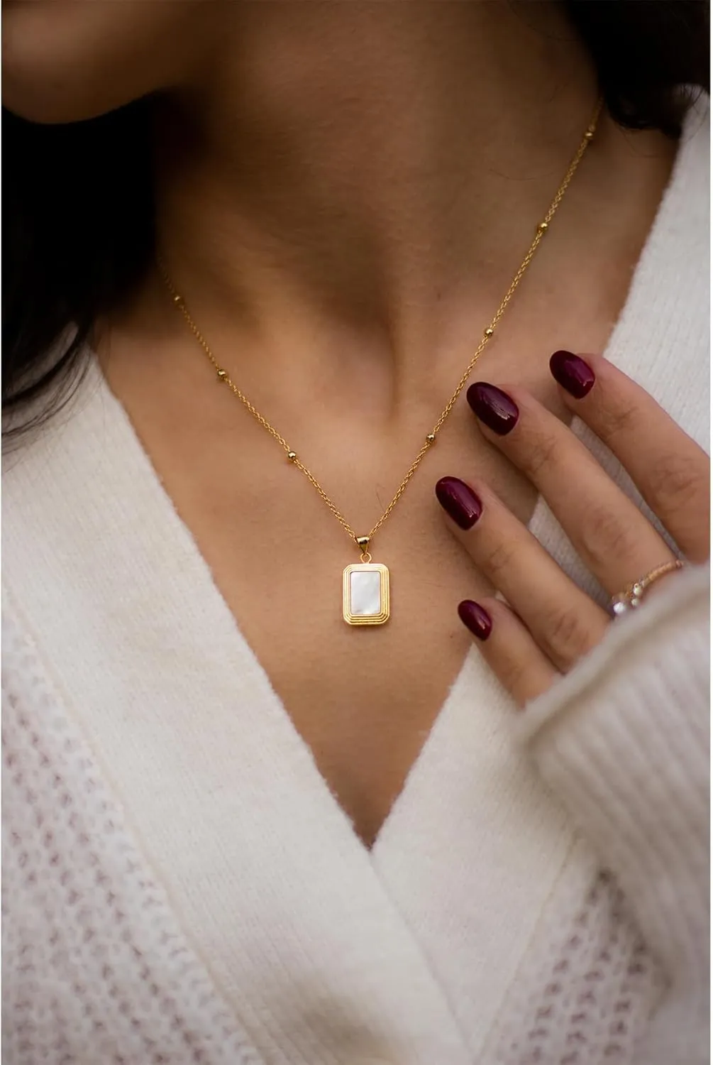 Milan Chiva 14K Gold Plated Necklace for women, Dainty Trendy Non Tarnish Pendant Charm Necklaces Fashion Jewelry for Women Waterproof