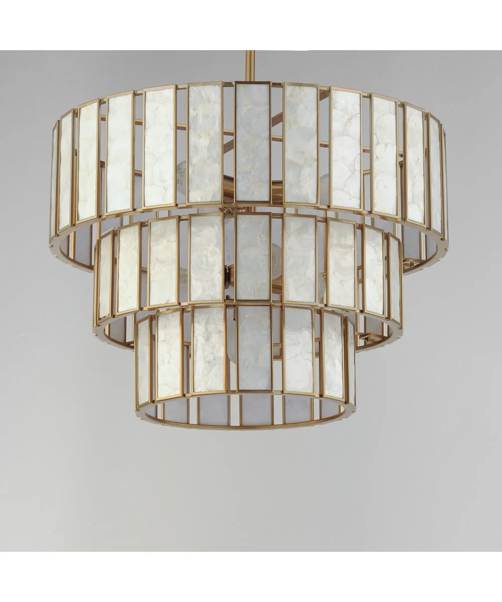 Miramar 7-Light Chandelier Capiz / Natural Aged Brass