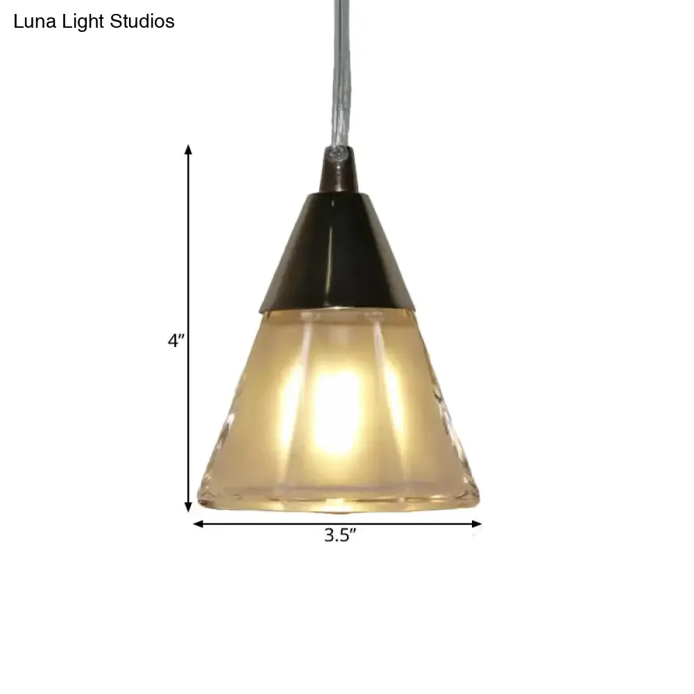 Modern Gold Cone Glass Pendant Lighting for Bedroom