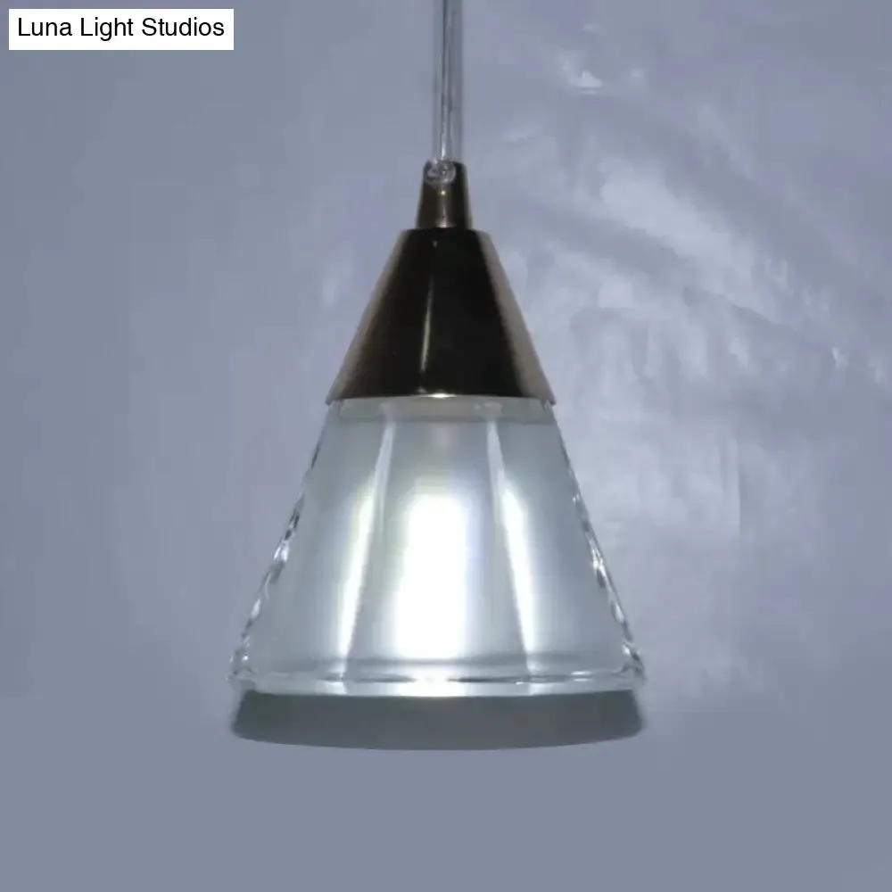 Modern Gold Cone Glass Pendant Lighting for Bedroom