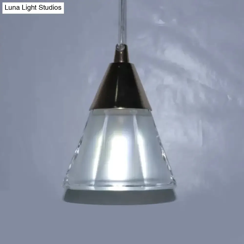 Modern Gold Cone Glass Pendant Lighting for Bedroom