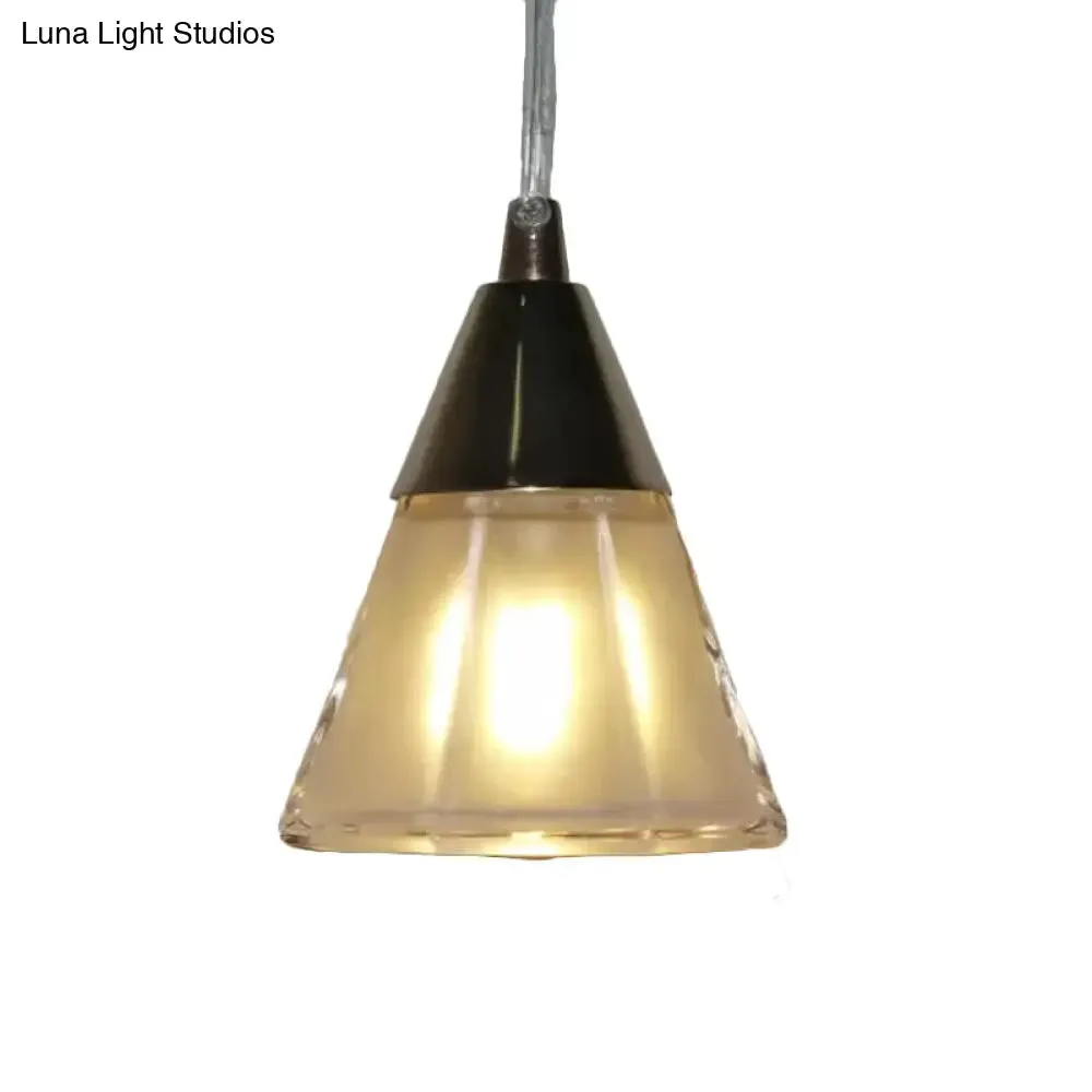 Modern Gold Cone Glass Pendant Lighting for Bedroom