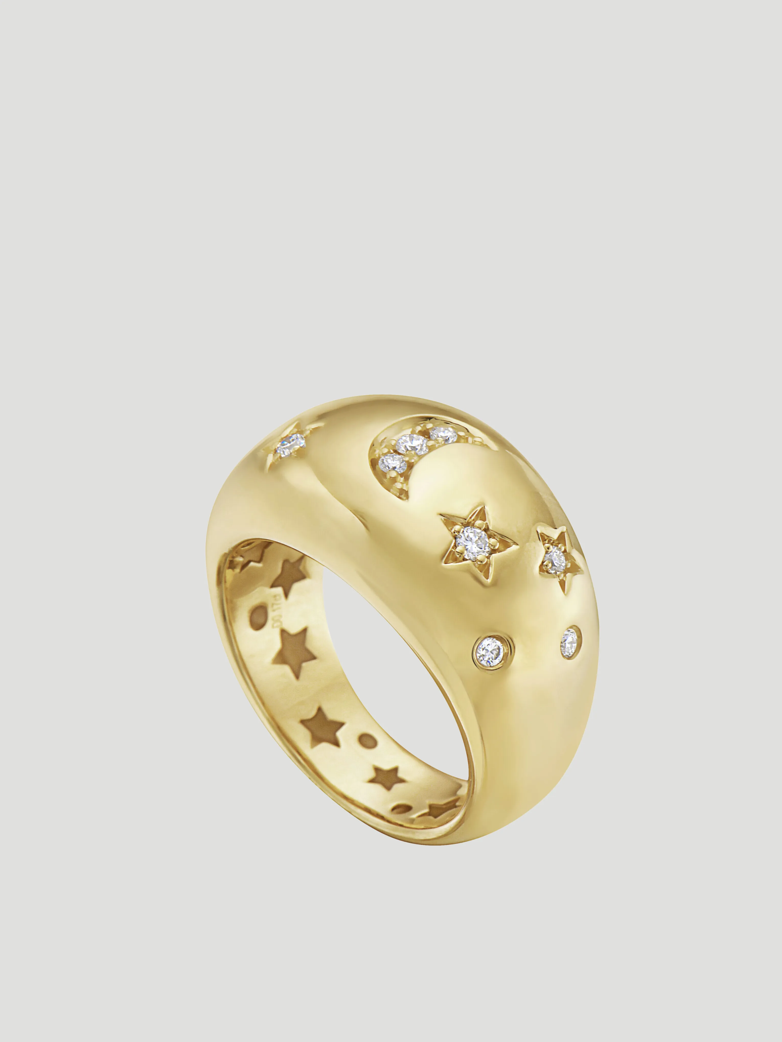 Moon and Stars Dome Ring