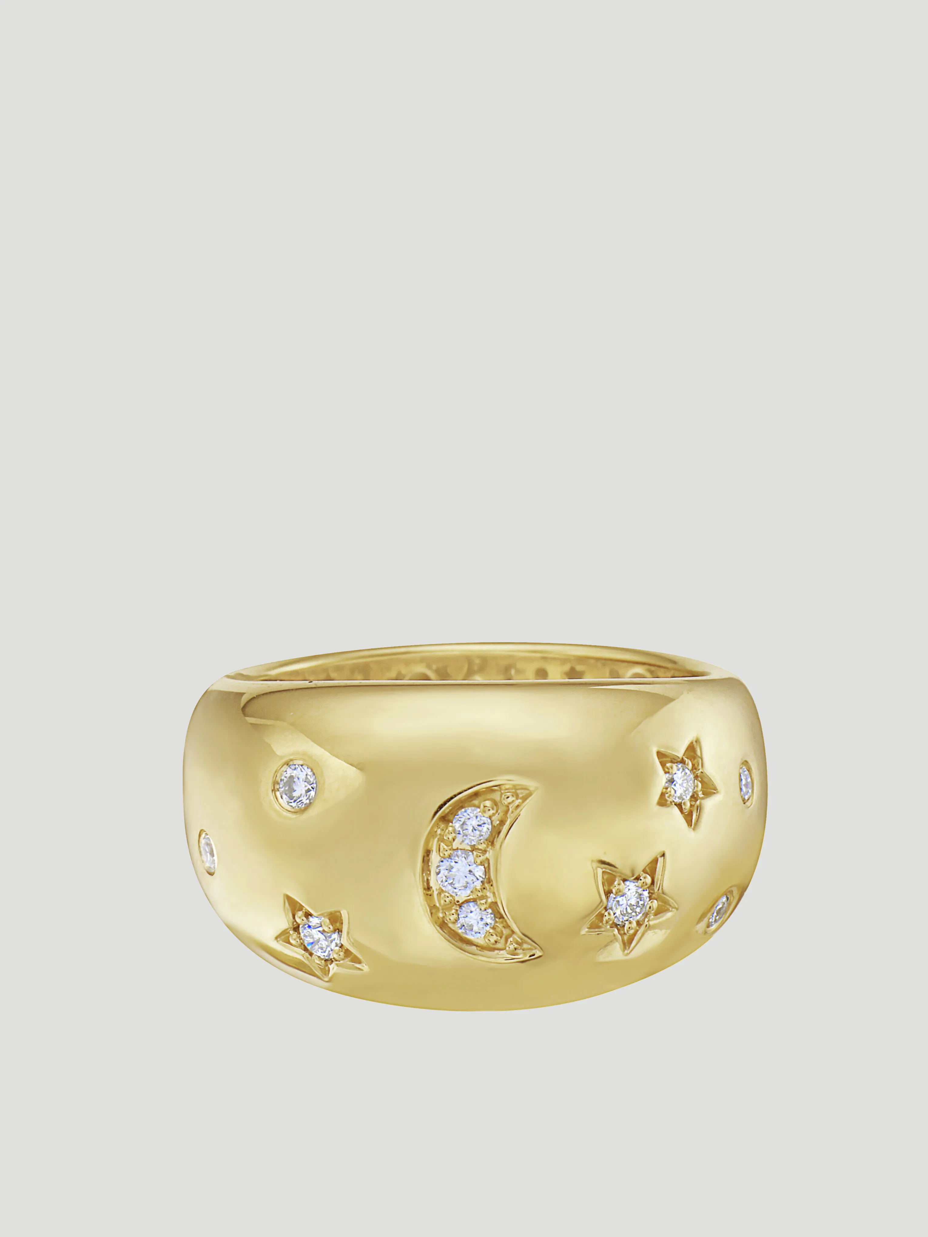 Moon and Stars Dome Ring