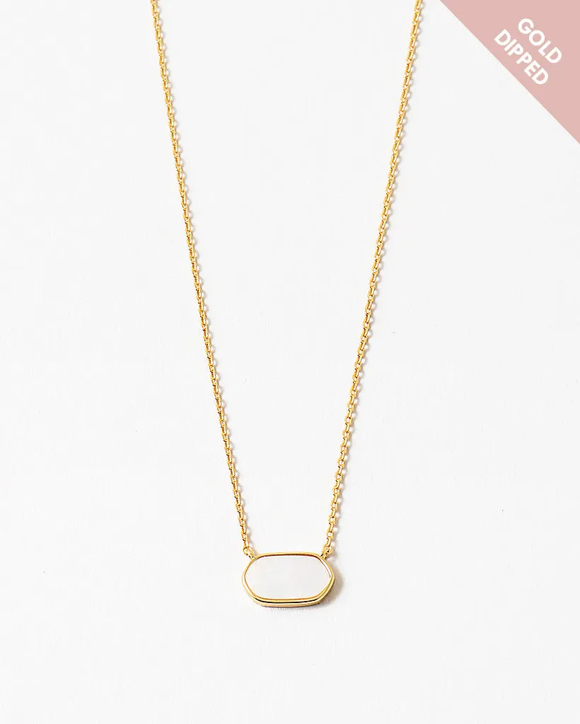 Mother of Pearl Pendant on Delicate Chain