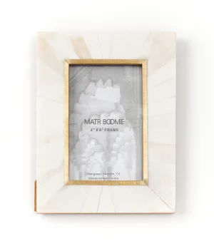 Mukhendu 4x6 Picture Frame - Bone, Brass Inlay by Matr Boomie