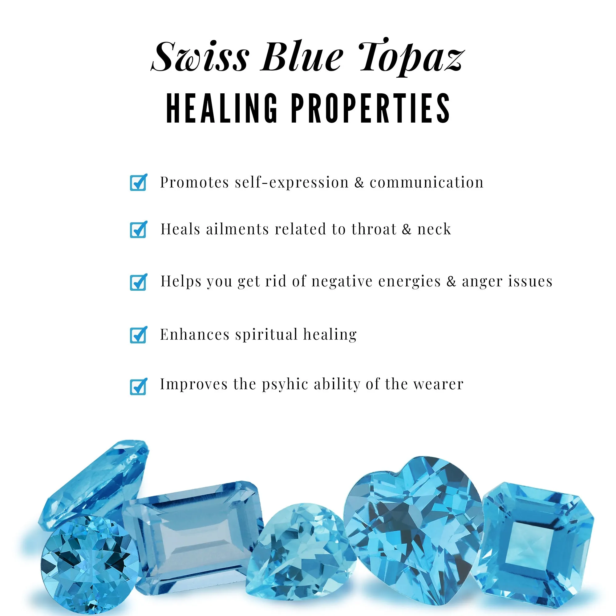 Natural Swiss Blue Topaz Eternity Anniversary Band with Diamond