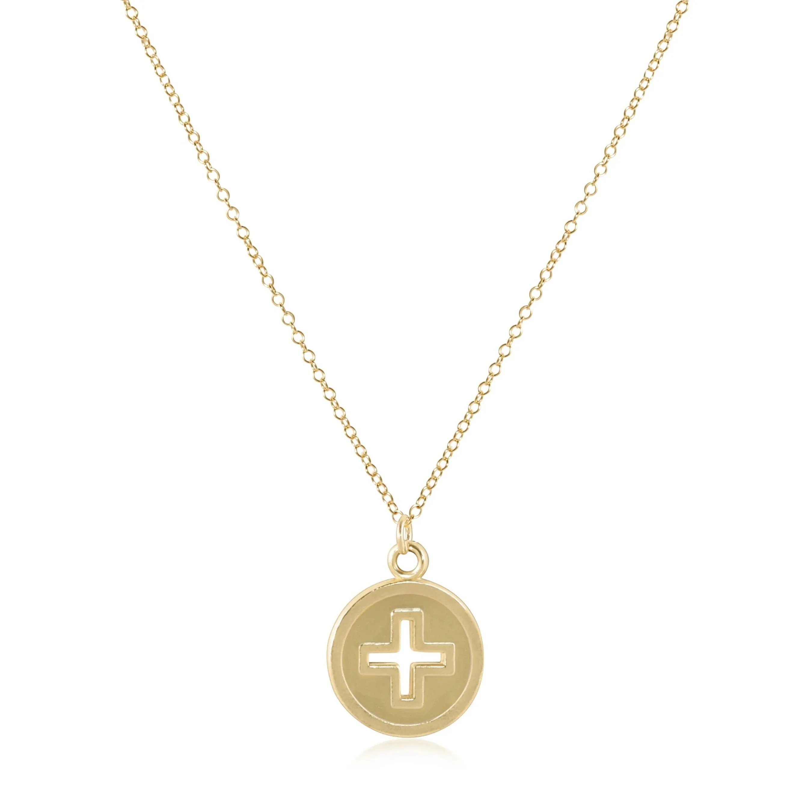 Necklace Gold - Signature Cross Gold Disc