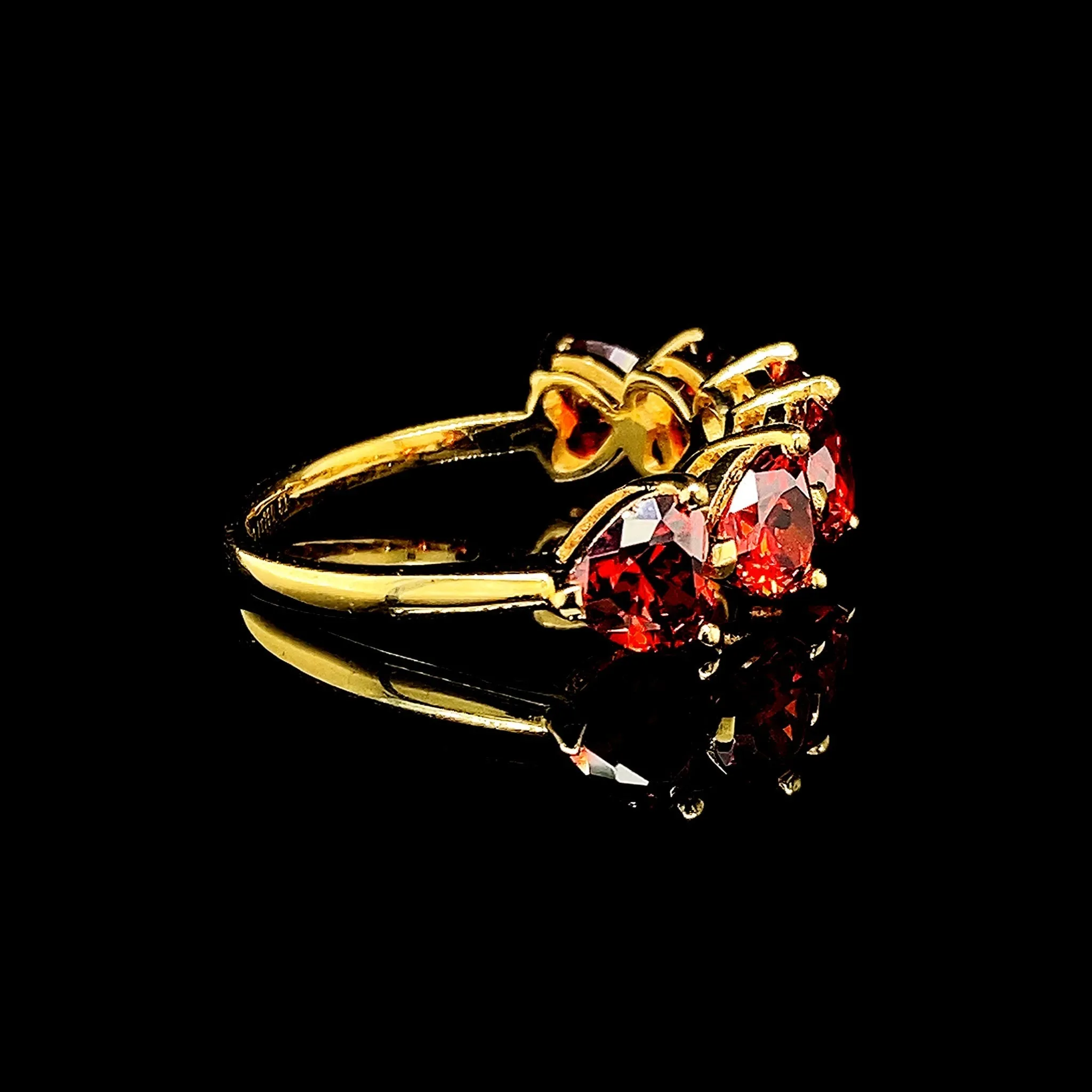 NEW Heart Ruby Gemstones Half Eternity Ring 18kt