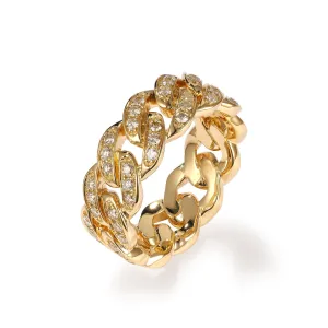 Orchid Gems Iced Out Diamond Cuban Link Ring