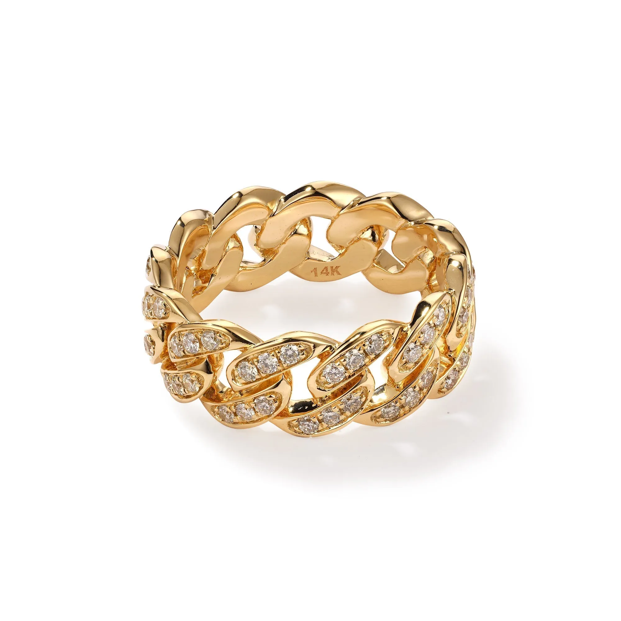 Orchid Gems Iced Out Diamond Cuban Link Ring