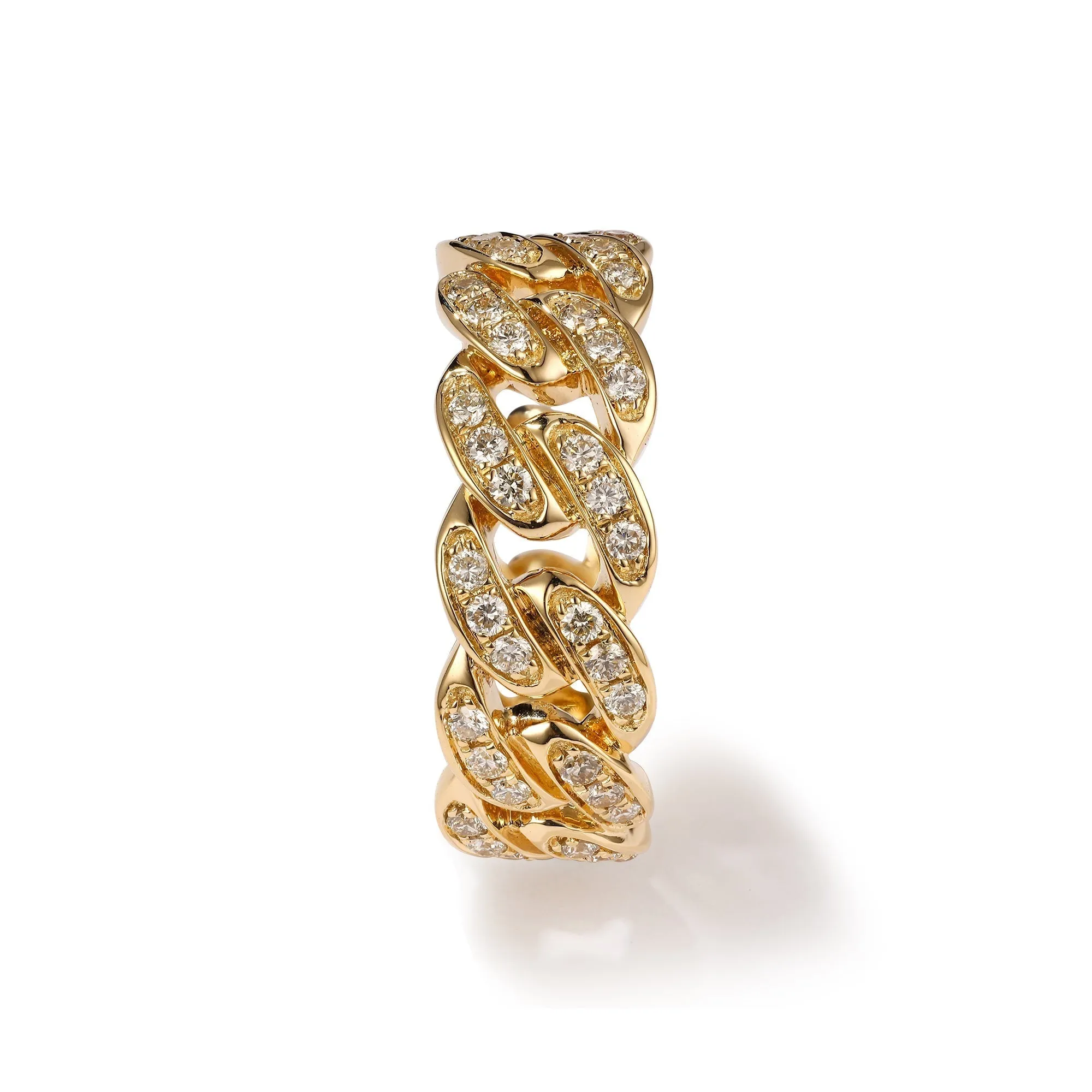 Orchid Gems Iced Out Diamond Cuban Link Ring