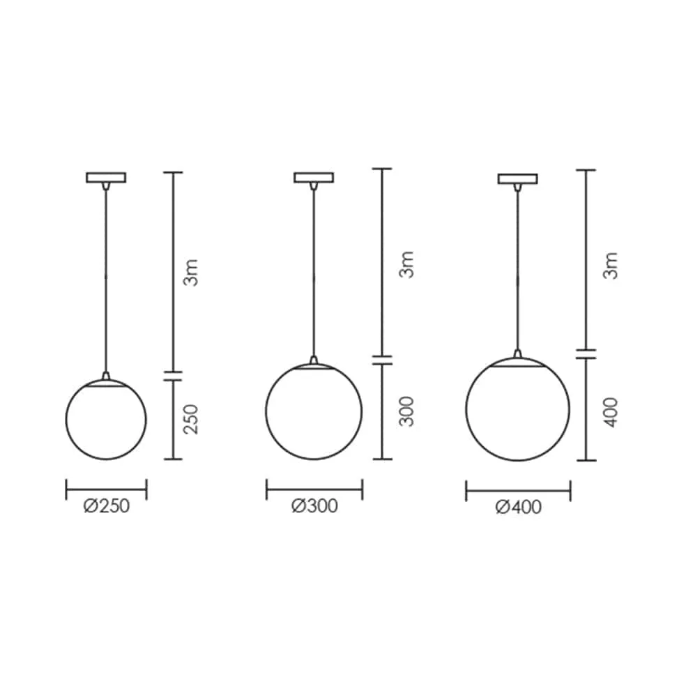 Palla Fumo Pendant Light 3 Sizes