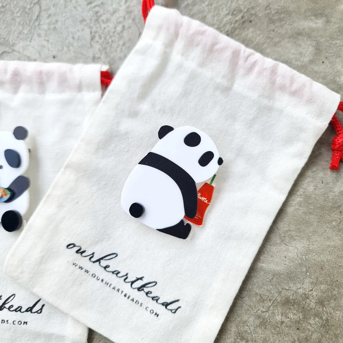 Panda Teh Bottle Brooch