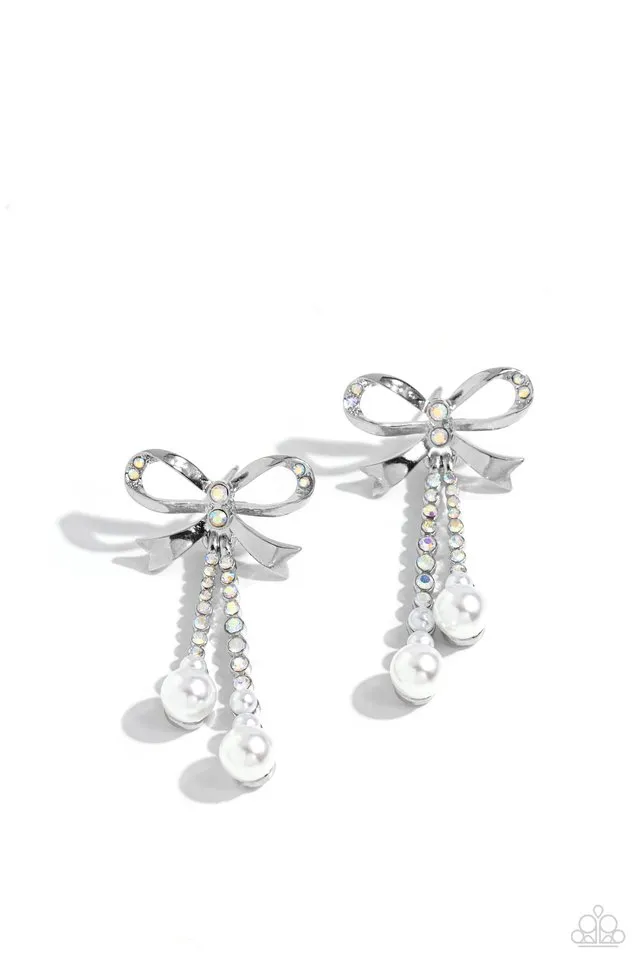 Paparazzi Earring ~ Bodacious Bow - Multi
