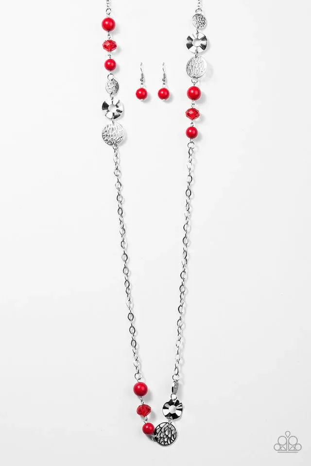 Paparazzi Necklace ~ Midnight Musical - Red