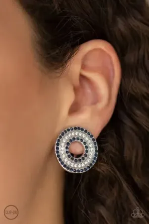Paparazzi Spun Out on Shimmer - Blue Clip-On Earring SAVE