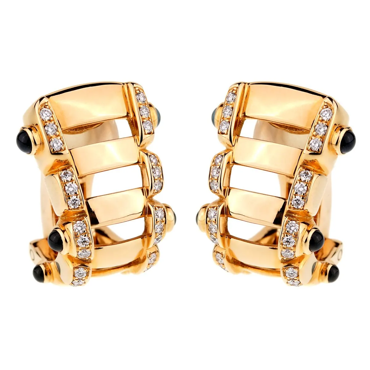 Patek Philippe Diamond Sapphire 18k Rose Gold Earrings