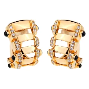 Patek Philippe Diamond Sapphire 18k Rose Gold Earrings