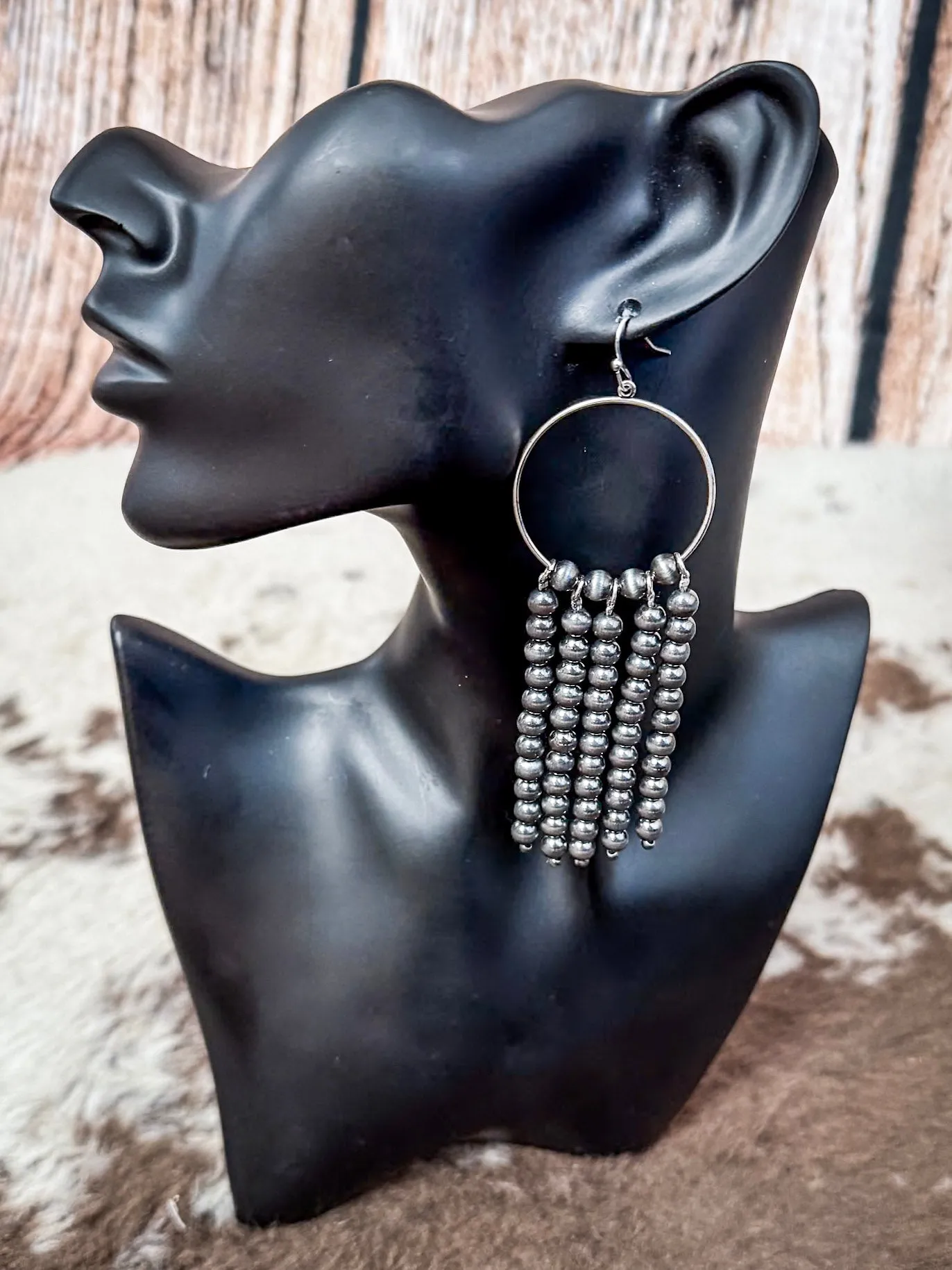 Patsy Navajo Style Dangle Earrings - Silver