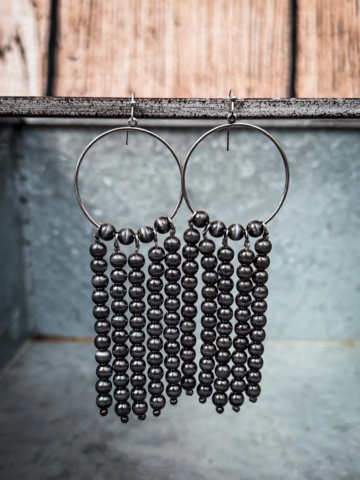 Patsy Navajo Style Dangle Earrings - Silver