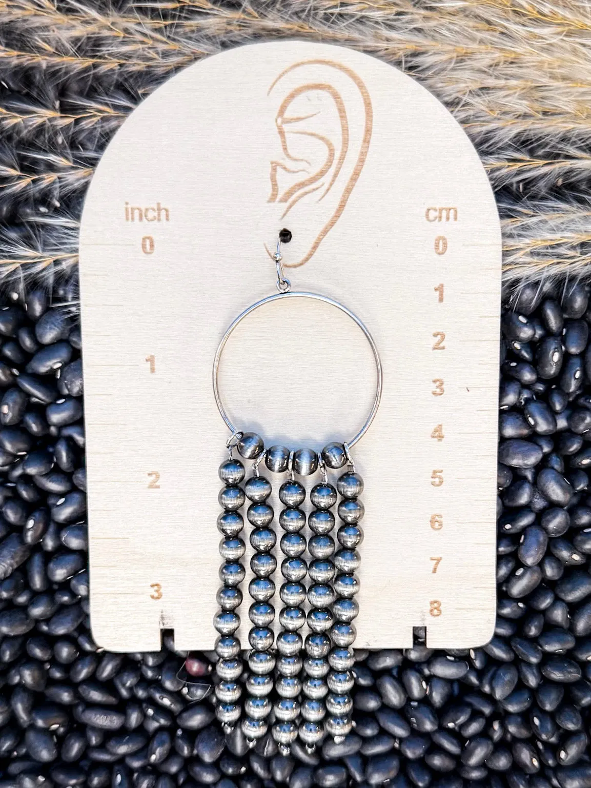 Patsy Navajo Style Dangle Earrings - Silver