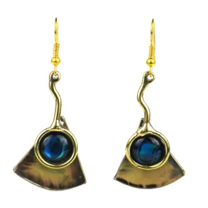 Paua Ocean Earrings Brass Images