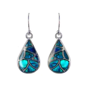 Paua Ocean Teardrop Hook Earrings