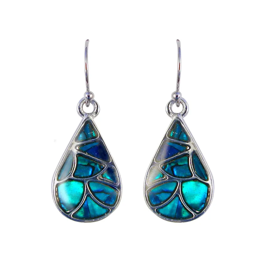 Paua Ocean Teardrop Hook Earrings