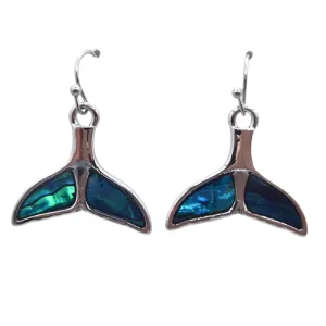 Paua Whale Tail Hook Earrings