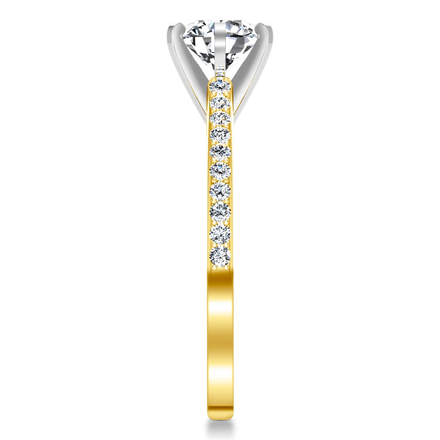 Pave Engagement Ring Juliette 14K Yellow Gold