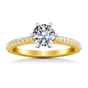 Pave Engagement Ring Juliette 14K Yellow Gold