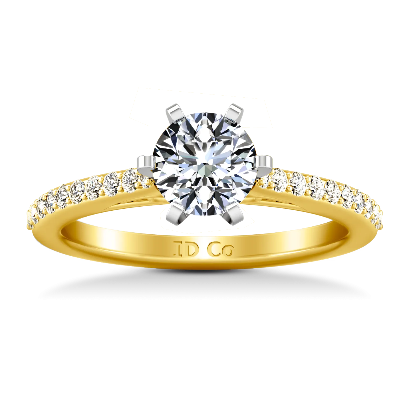 Pave Engagement Ring Juliette 14K Yellow Gold