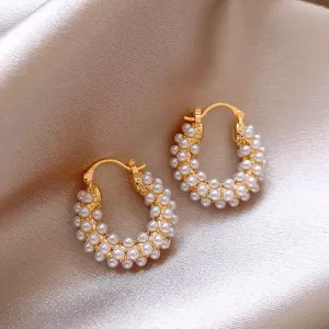 Pearl Hoop Earrings