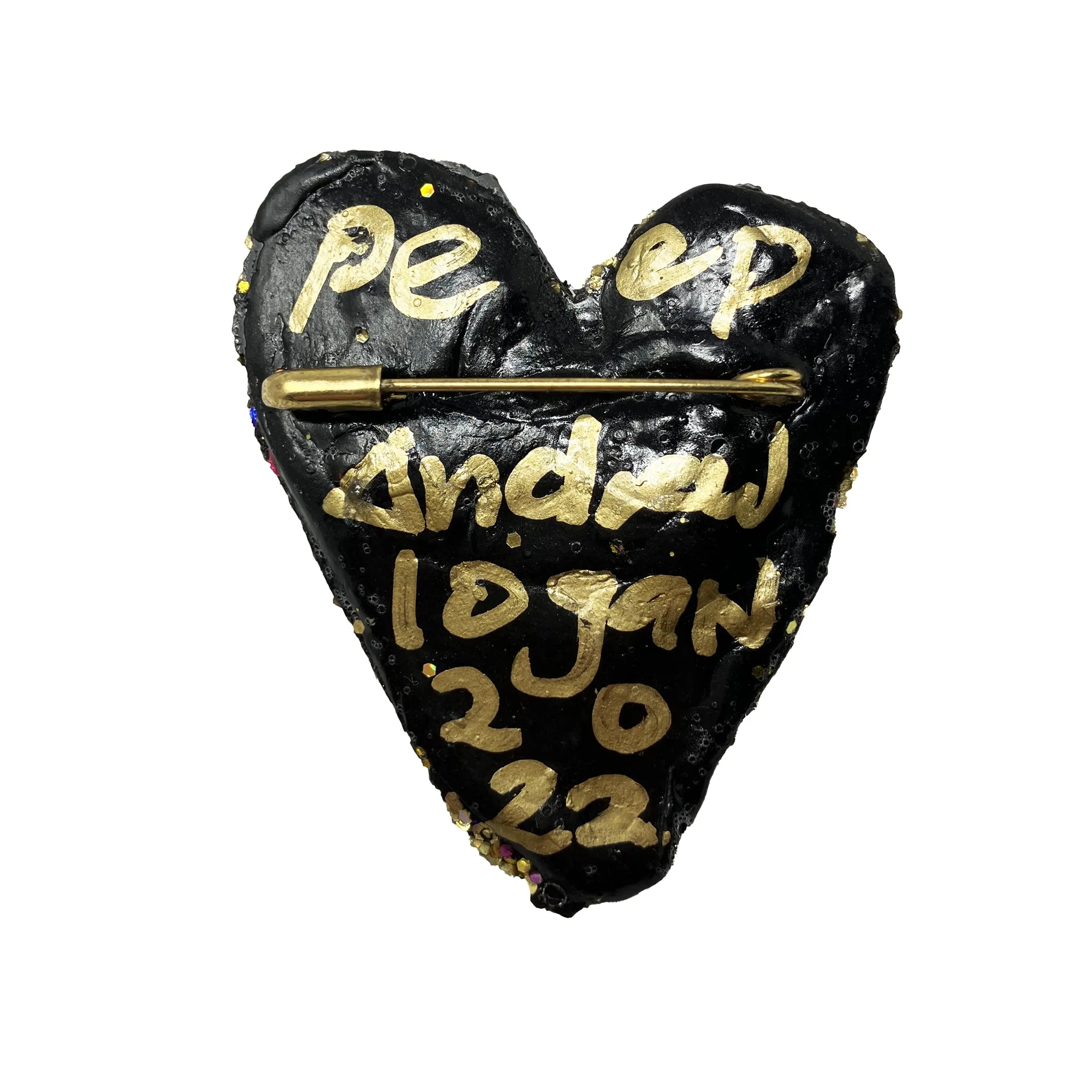 PEEP - GOLD & SILVER HEART BROOCH, 2022