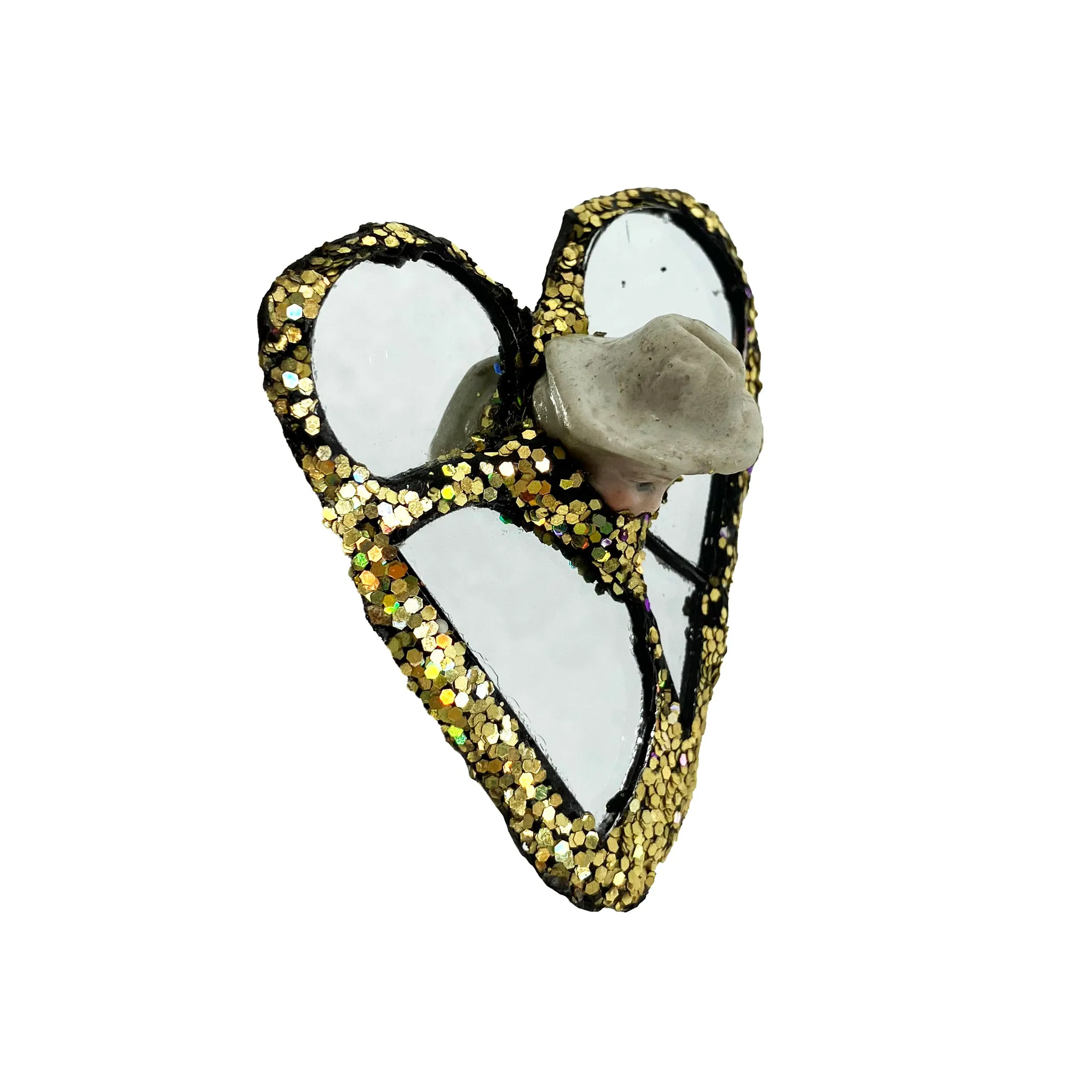 PEEP - GOLD & SILVER HEART BROOCH, 2022