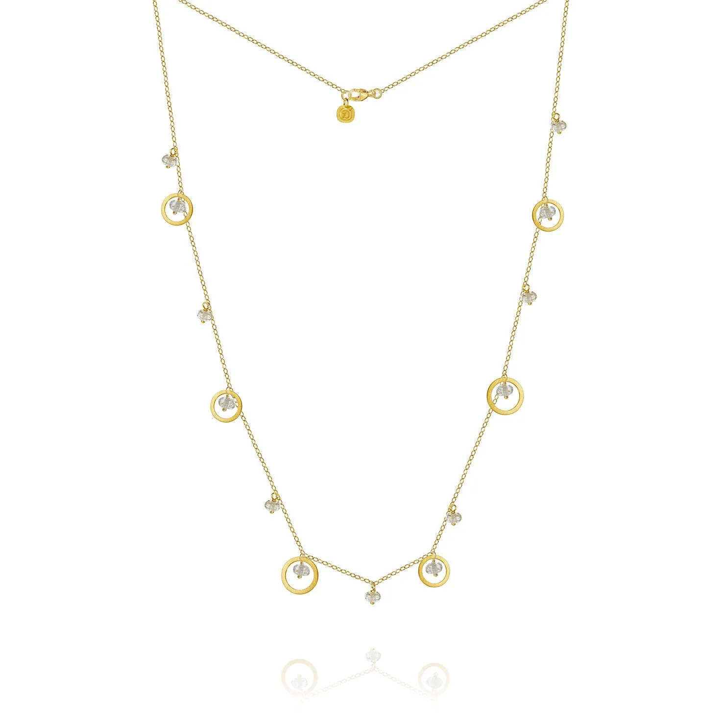 Piccolo 18K Gold Necklace w. Sapphires