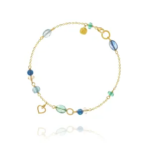Piccolo Sea Breeze 18K Gold Bracelet w. Gemstones