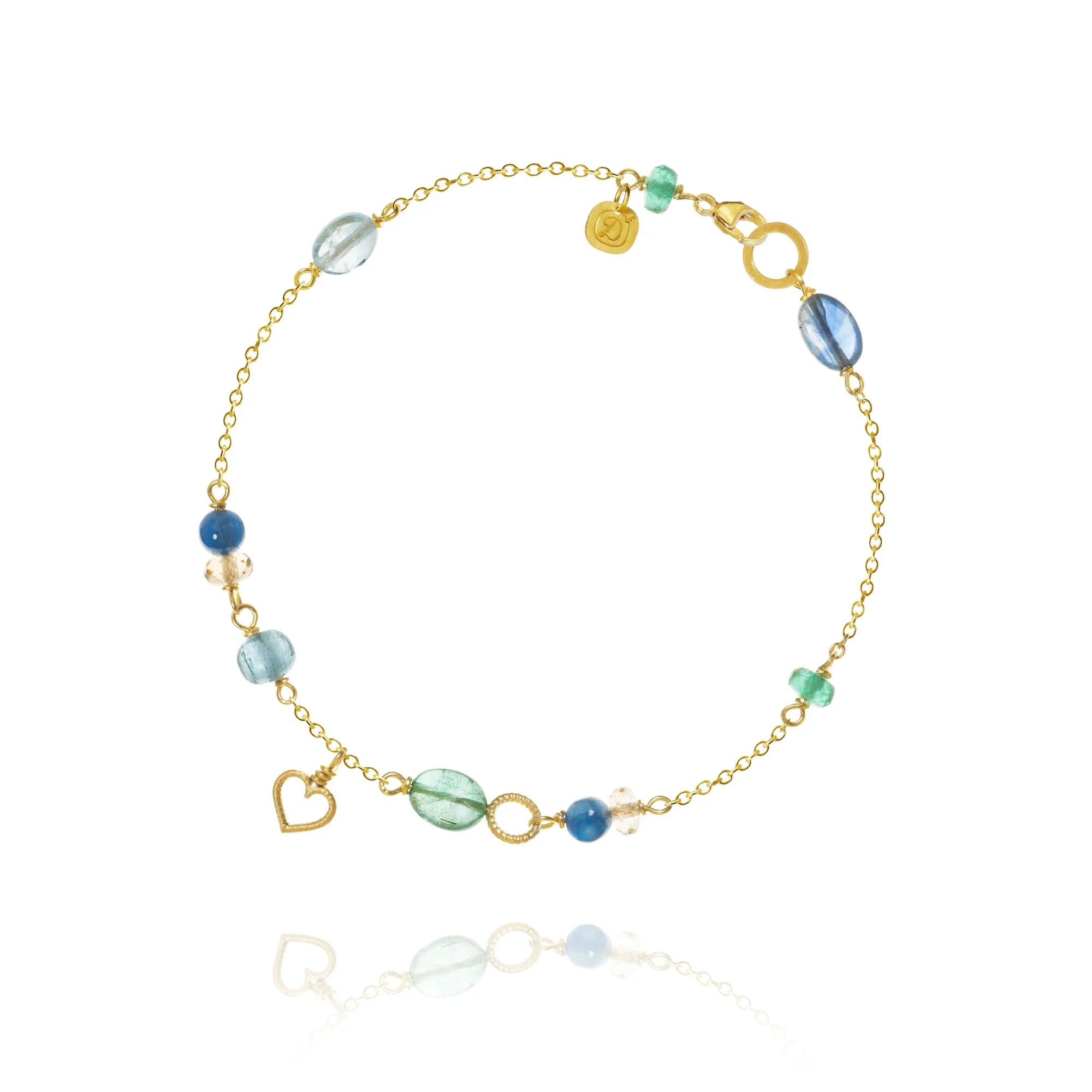 Piccolo Sea Breeze 18K Gold Bracelet w. Gemstones