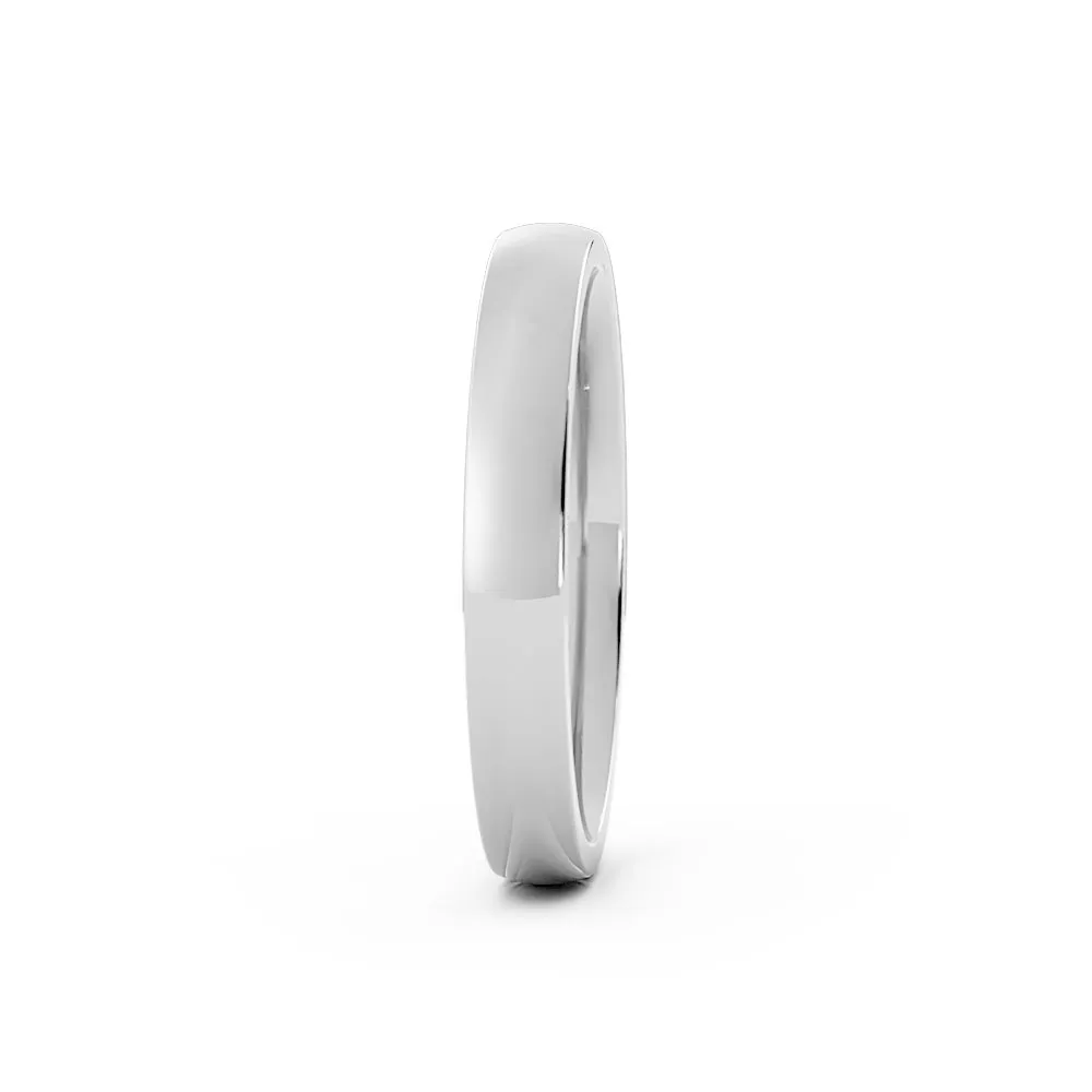 Platinum High Polish Heavy Domed 3mm Wedding Band