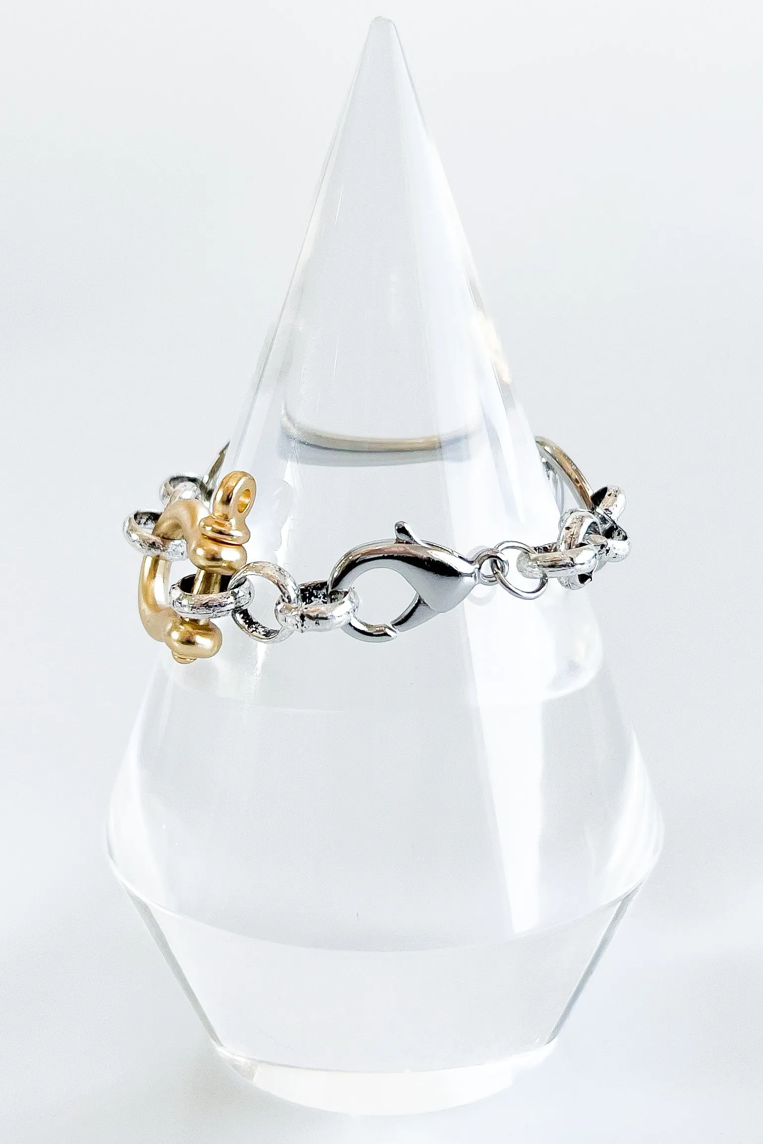 Pre Order CB Custom Double Horsebit Bracelet - Silver/Gold