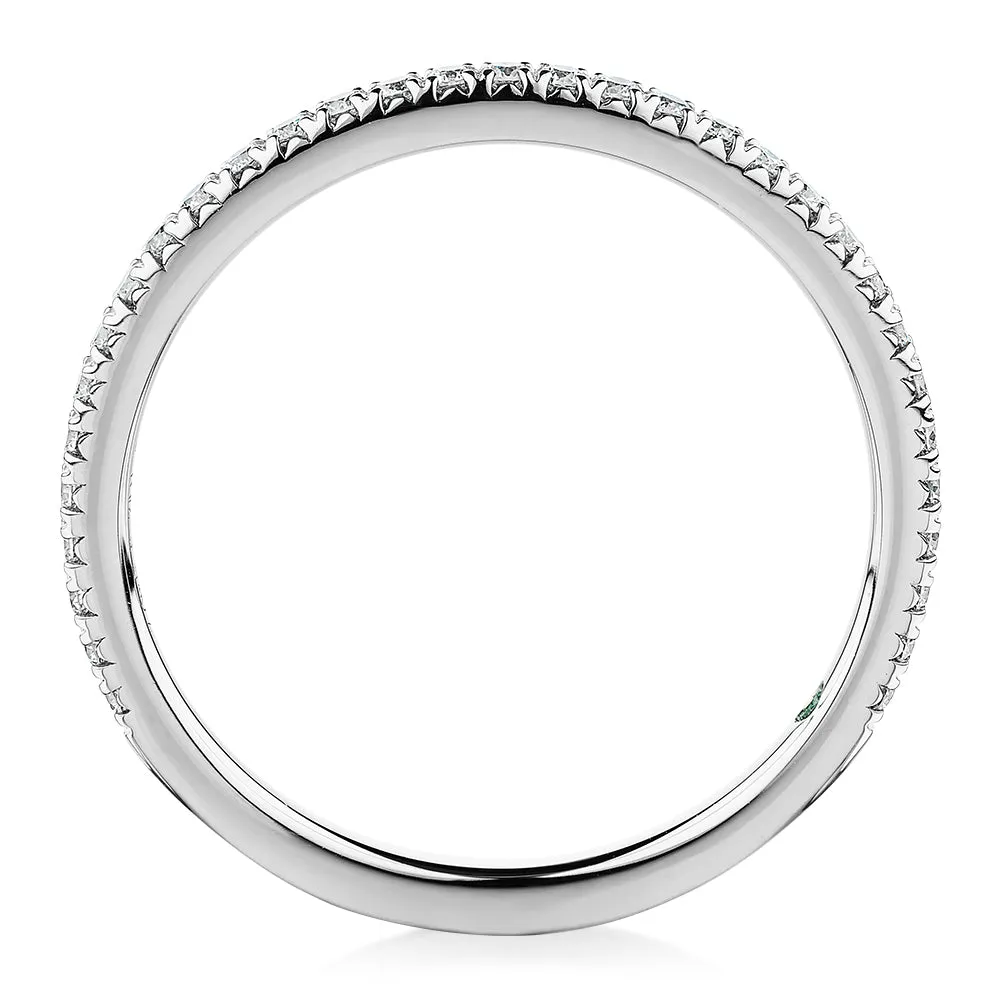Premium Lab-Grown Diamond, 0.23 carat TW round brilliant wedding or eternity band in platinum