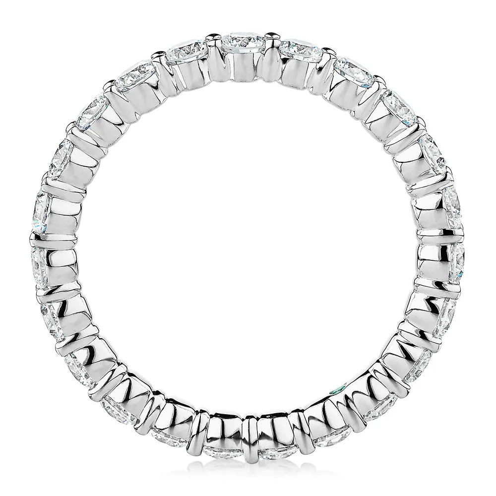 Premium Lab-Grown Diamond, 1.86 carat TW round brilliant all-rounder wedding or eternity band in 18 carat white gold