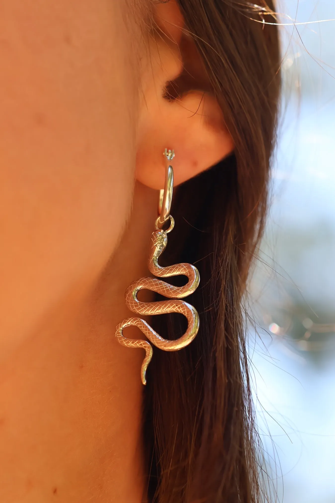 Rebirth Serpent 14K Gold Vermeil Hoop