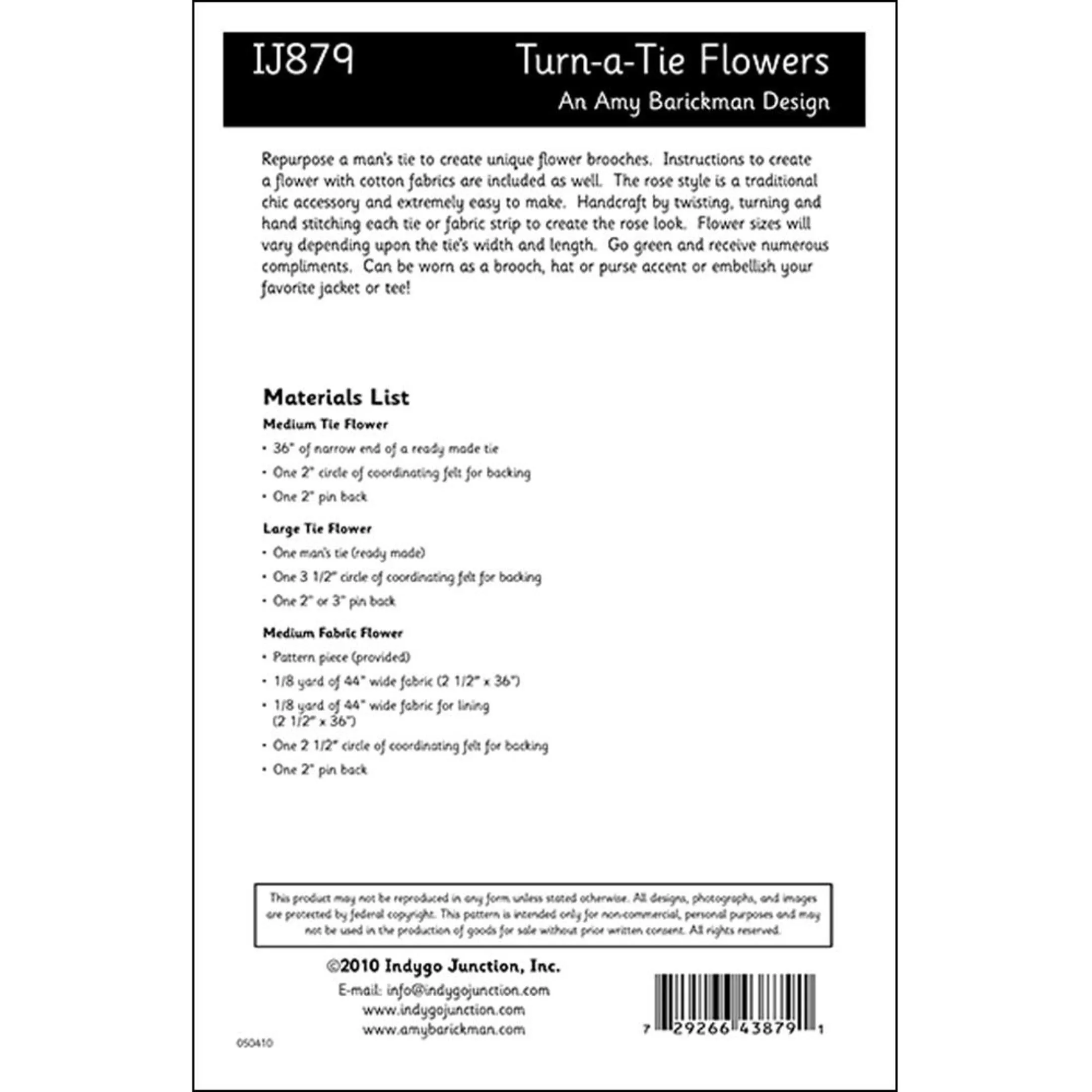 Recycled Turn-A-Tie Flower Pattern, Free PDF Download